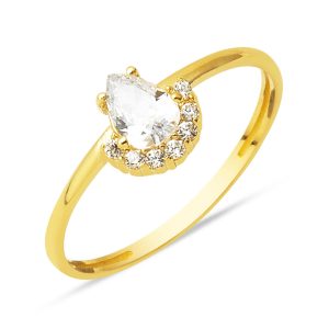 14 Karat Minimalist Drop Designed Gold Ring