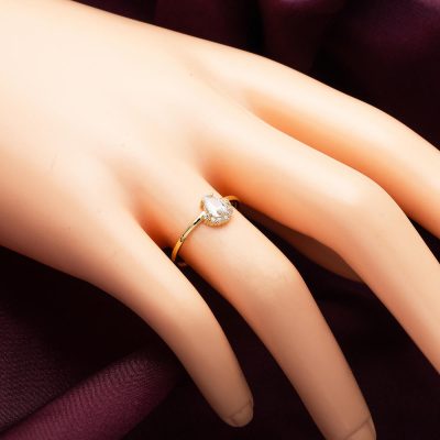 14 Ayar Minimal Damla Tasarımlı Altın Yüzük - 14K - 1.2g - EZ Gold