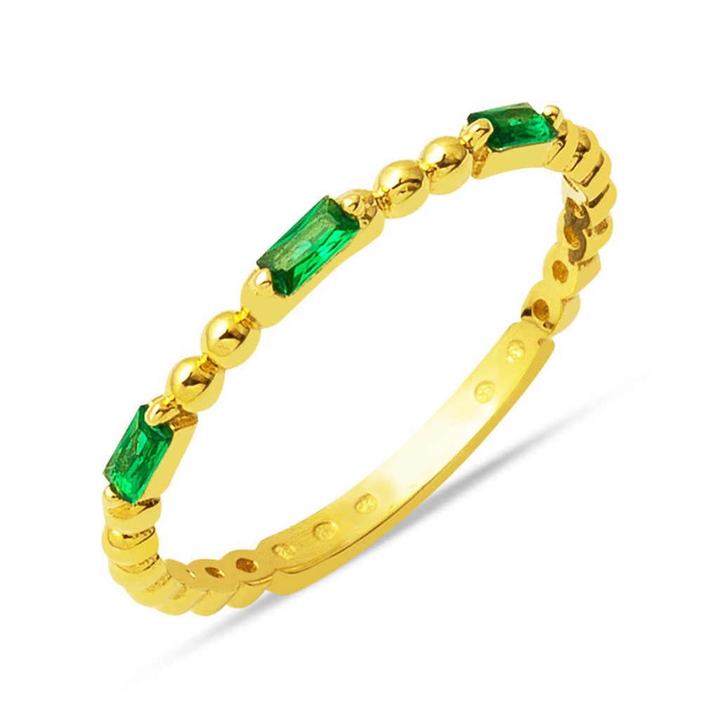 Baguette à Design Tendance Or 14 Carats Bague