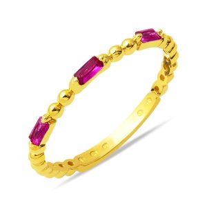 Minimalist Baguette Designed 14 Karat Gold Ring