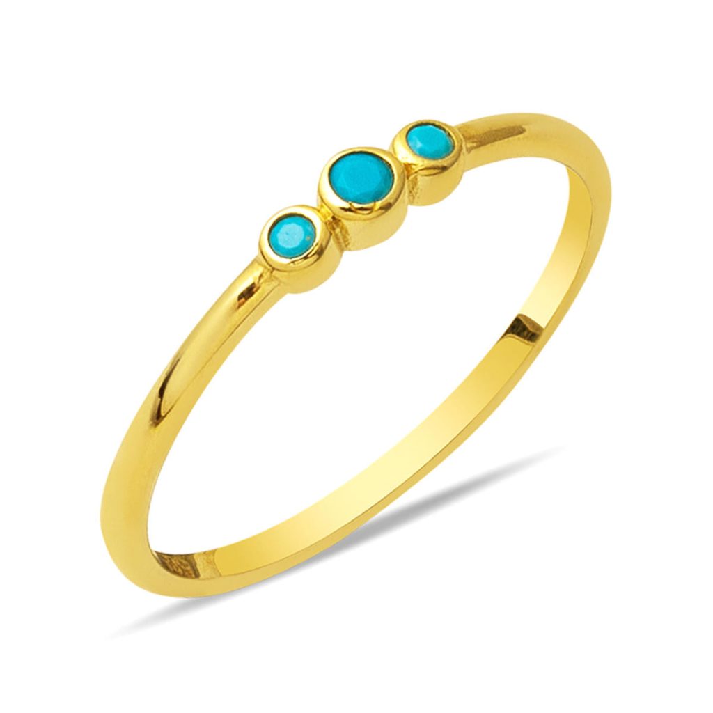 Tria Firuze avec Pierres 14 Carats Or Bague
