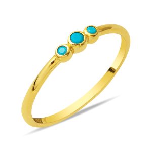 Tria Firuze with Stones 14 Karat Gold Ring