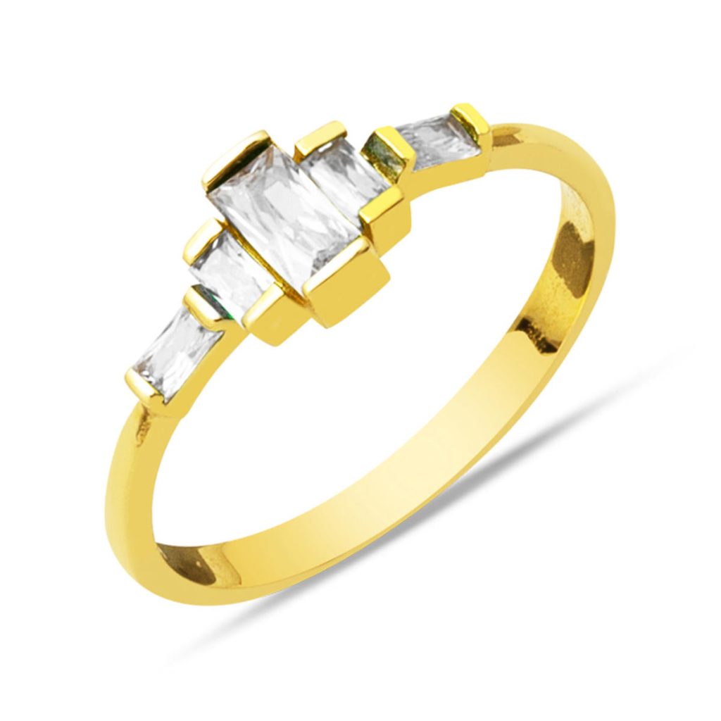 Baguette Minimalist Designed 14 Karat Gold Ring
