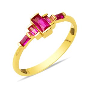 Baguette Minimalist Designed 14 Karat Gold Ring