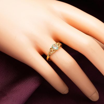 Yeşim Taşlı 14 Ayar Altın Yüzük - 14K - 1.5g - EZ Gold