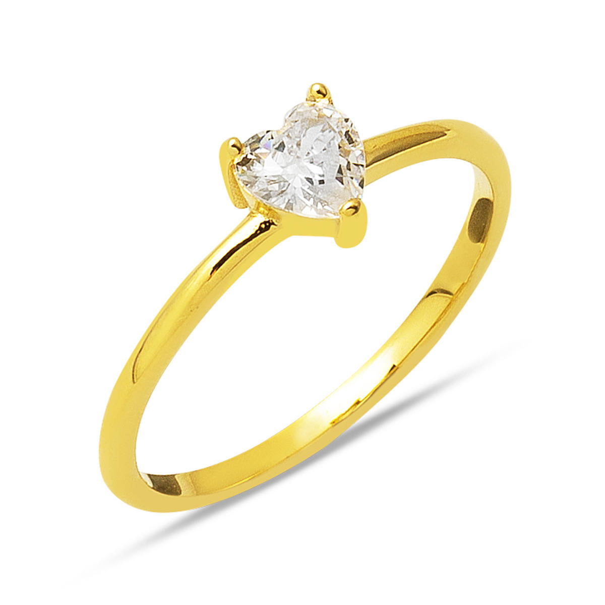 Heart with Stones 14 Karat Gold Ring