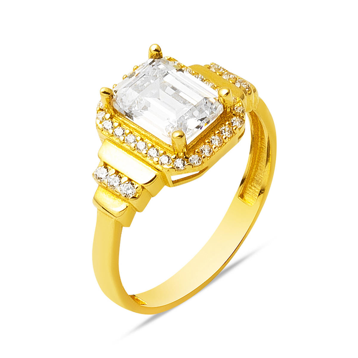 14 Karat Gold Baguette with Stones Ring