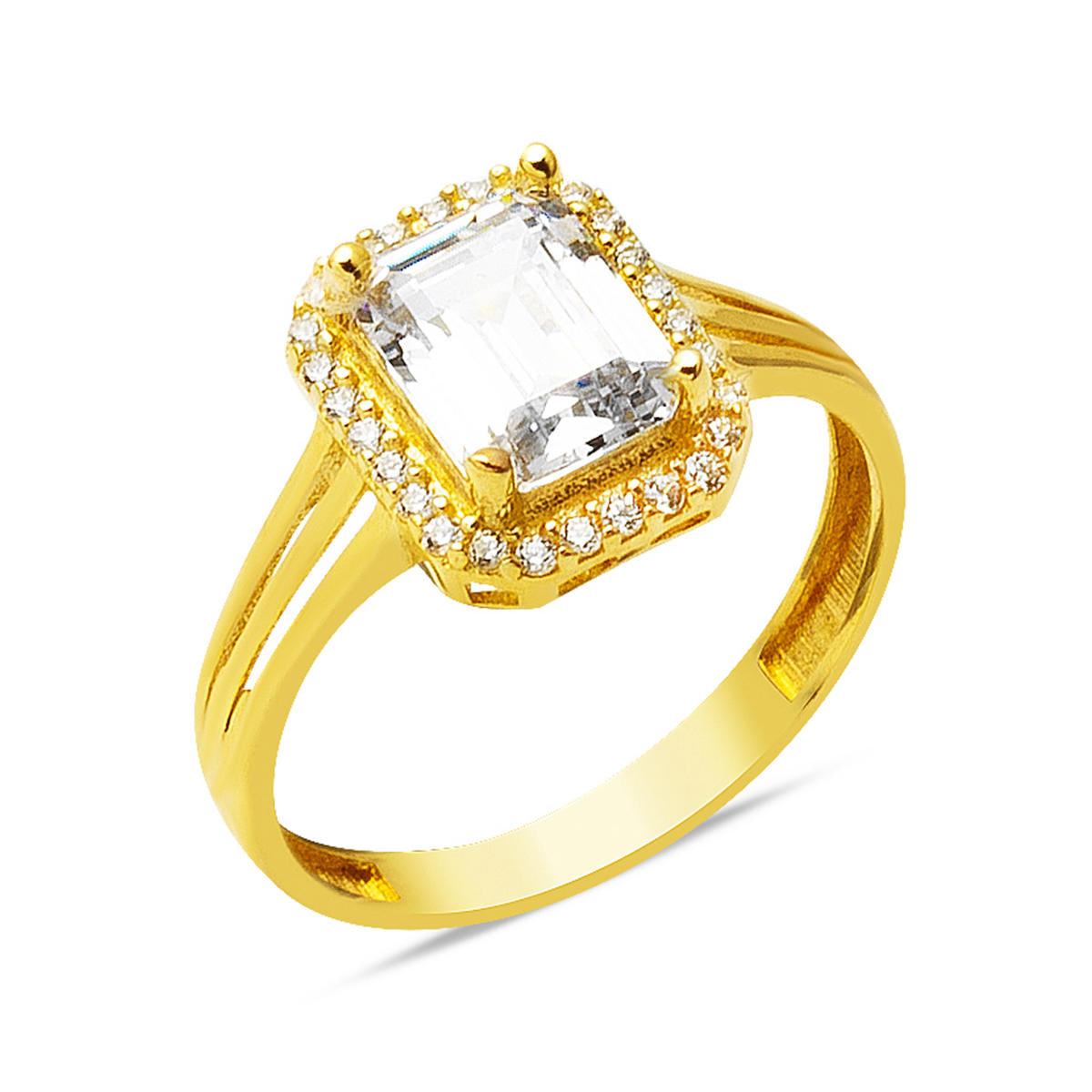 14 Karat Gold Baguette with Stones Ring