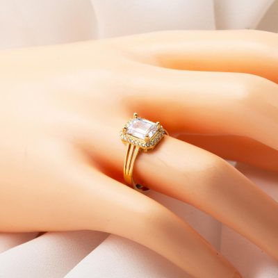 14 Ayar Altın Baget Taşlı Yüzük - 14K - 2.39g - EZ Gold