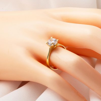 14 Ayar Altın Tektaş Yüzük - 14K - 2.44g - EZ Gold