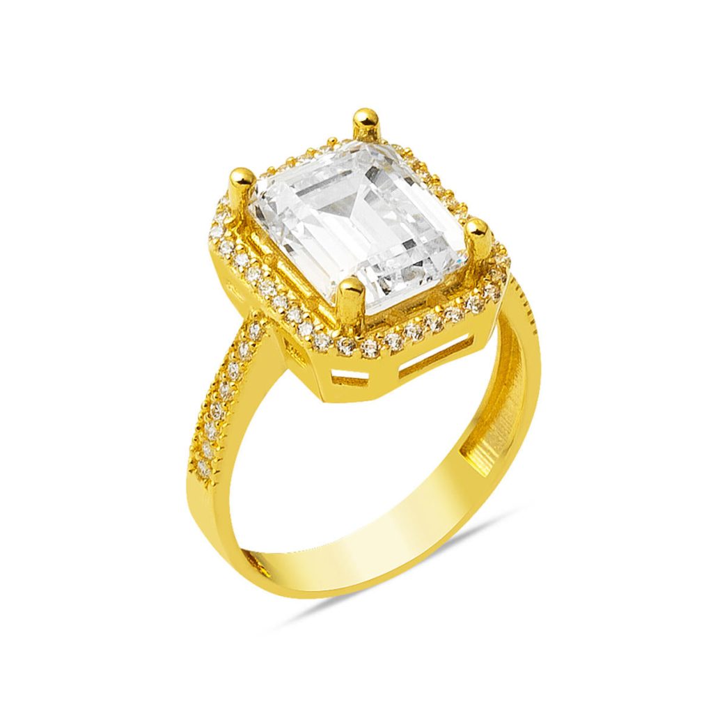 14 Karat Gold Baguette with Stones Ring