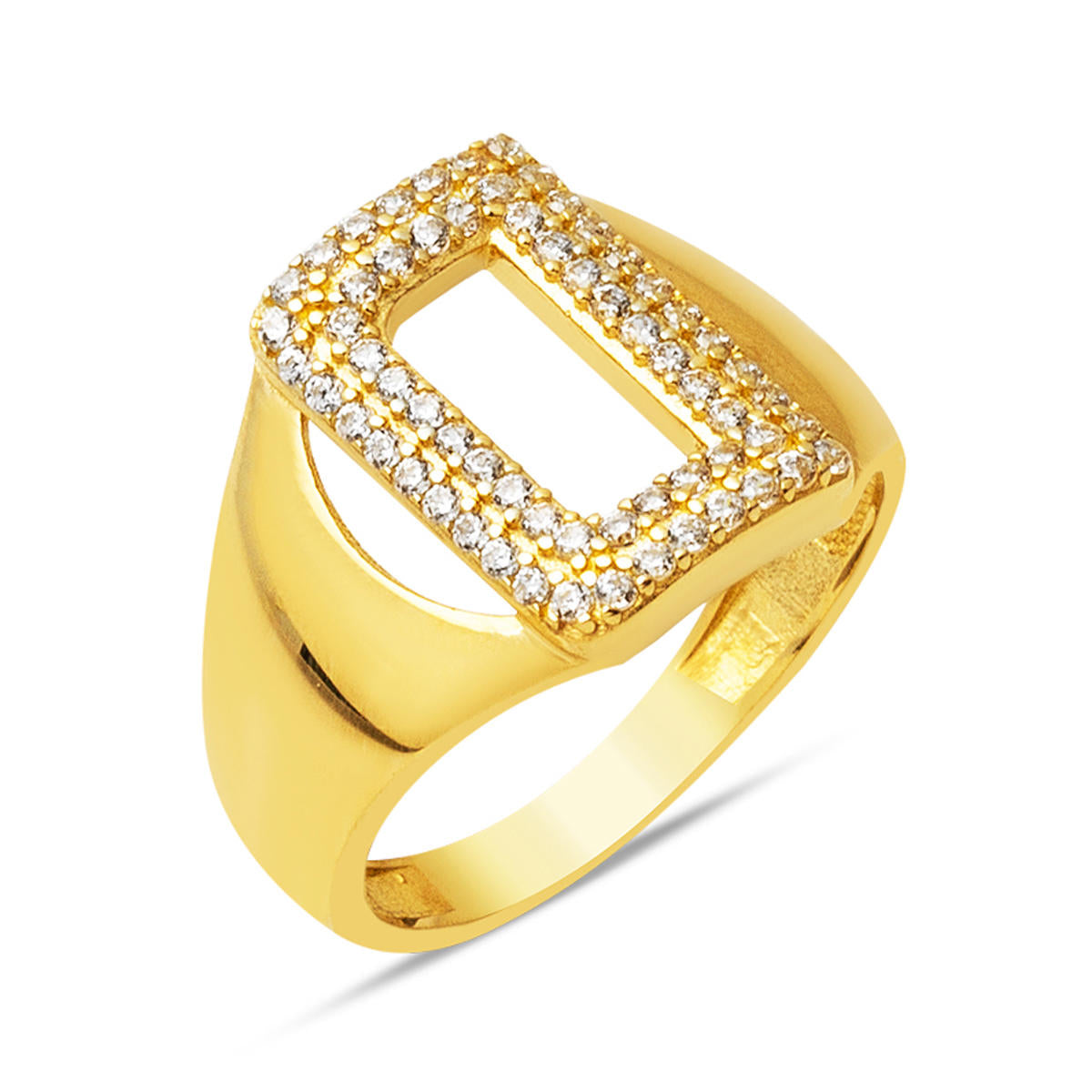 14 Carats Or D Lettrei Bague