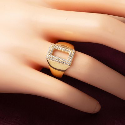 14 Ayar Altın D Harfi Yüzük - 14K - 3.26g - EZ Gold