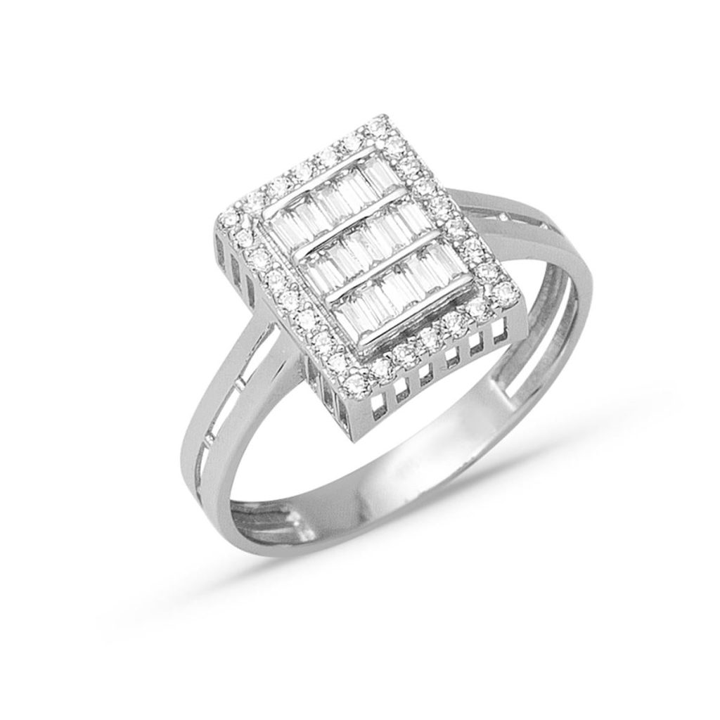White Gold Square Baguette Ring