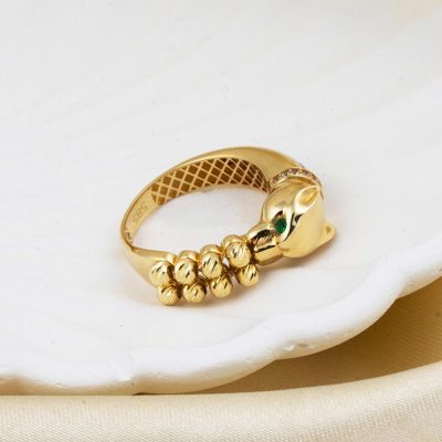 Dorikalı Puma Altın Yüzük 14 Ayar - 14K - 3.3g - EZ Gold