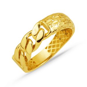 Curb Balıksırtı 14 Karat Gold Ring
