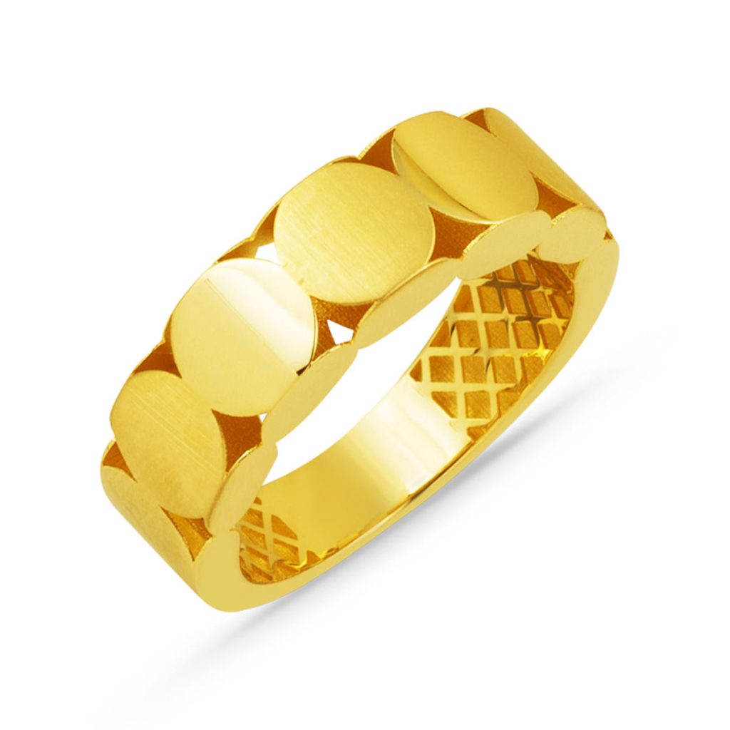Jaune Or sans Pierre 14 Carats Bague