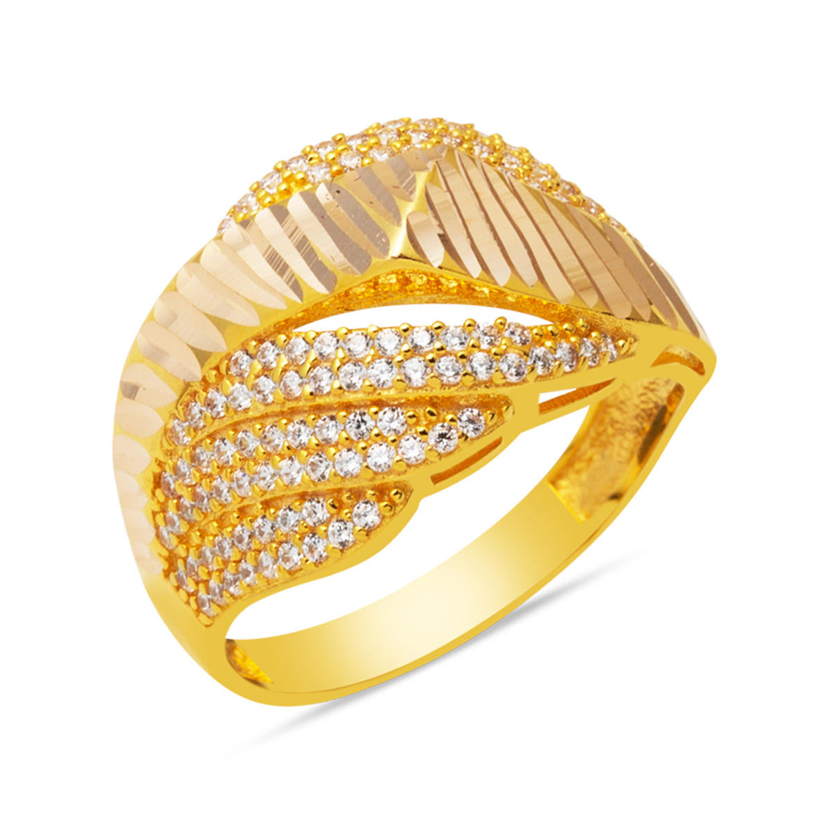 14 Carats Rüzgar Design avec Pierres Or Bague