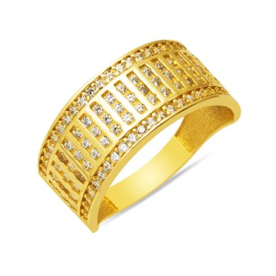 Modern Design 14 Karat Half Tur Gold Ring