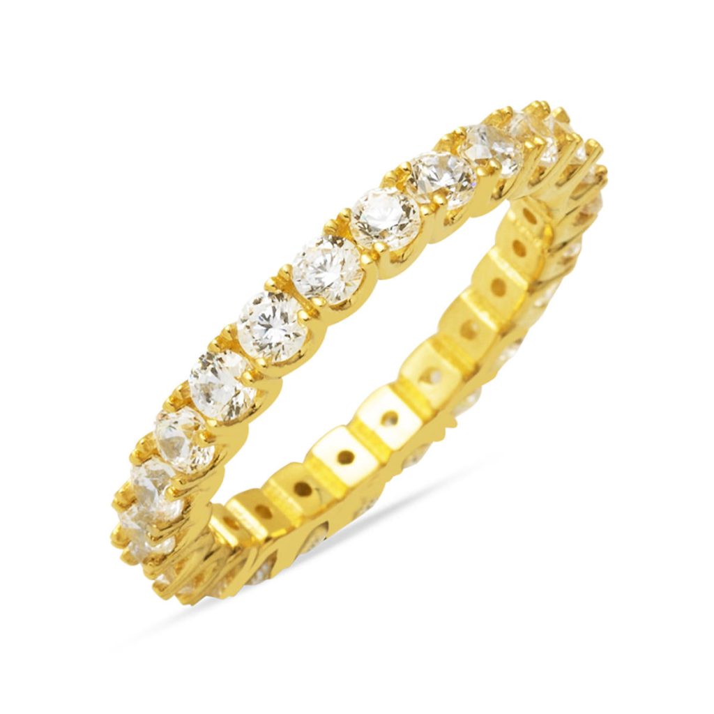 Diamond Montür Eternity Gold Ring 14 Karat
