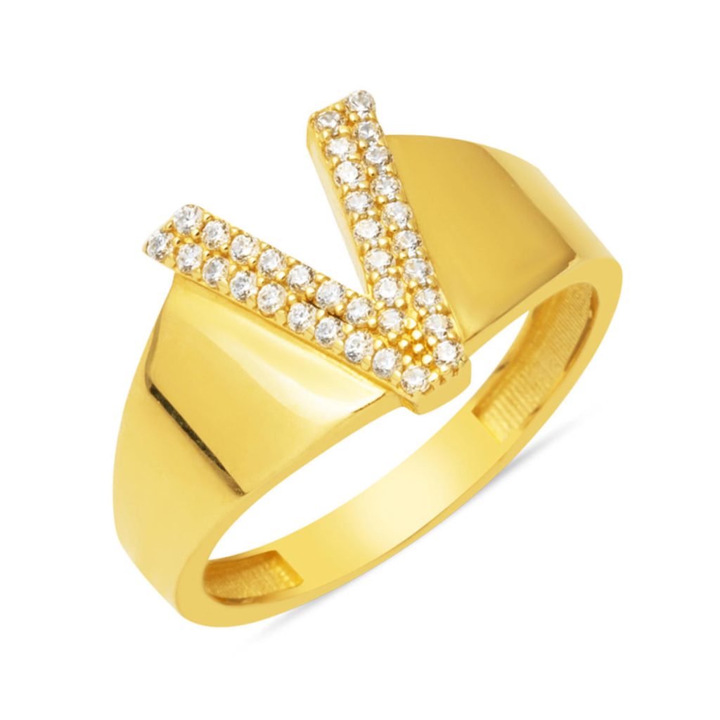 V Letteri 14 Karat Yellow Gold Ring