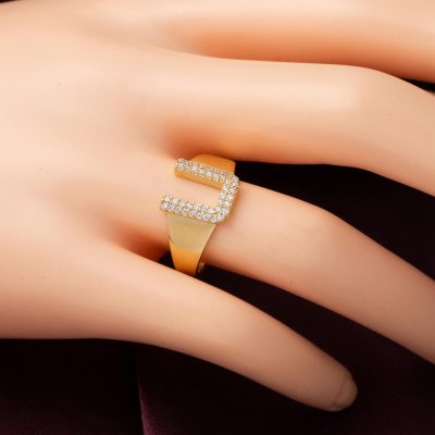 14 Ayar U Harfi Yüzük Altın - 14K - 2.4g - EZ Gold