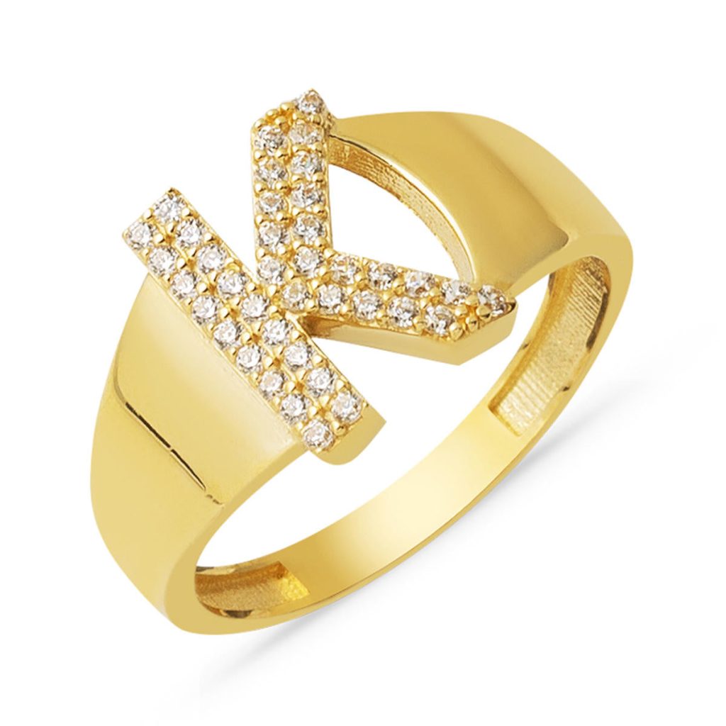 14 Karat K Letteri Gold Ring