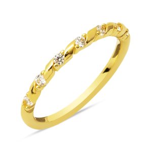 Sarmal Blanc avec Pierres Or 14 Carats Bague