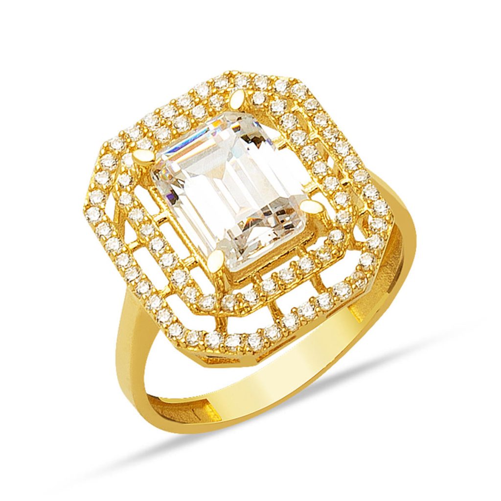 Baguette Gold Ring 14 Karat