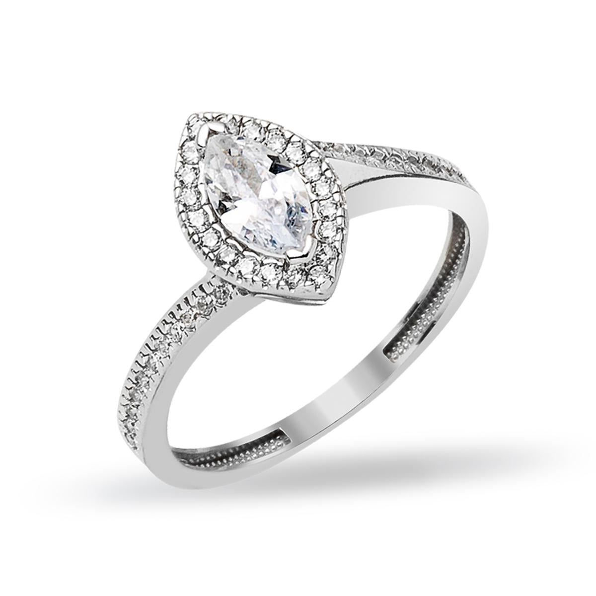 Marquise Blanc Or Bague
