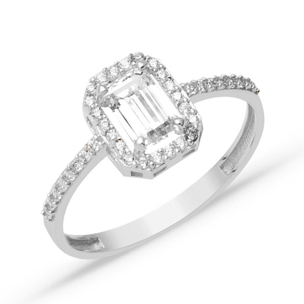 White Gold Baguette Design Ring