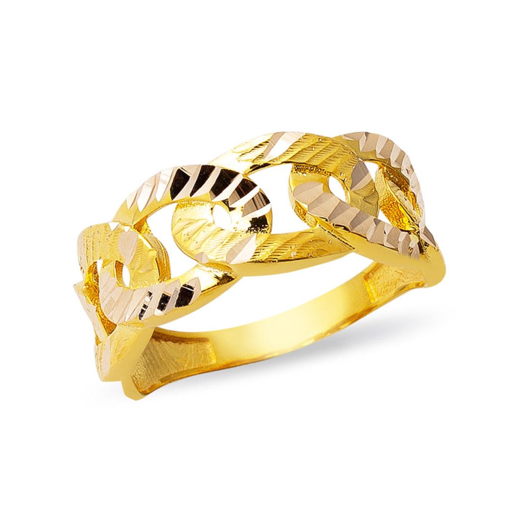 Chain Model Plain Gold Ring