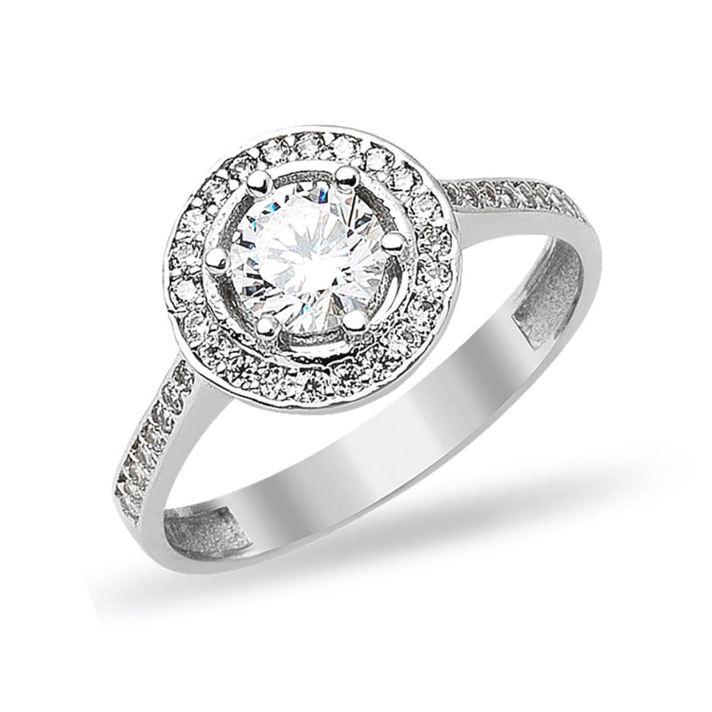 Solitaire 14 Karat White Gold Ring