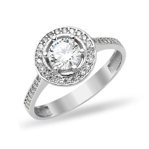 Solitaire 14 Karat White Gold Ring