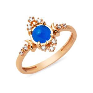 Lacivert with Stones Rose Gold Ring