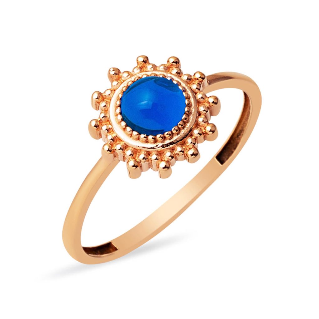 Blue Derya 14 Karat Rose Gold Ring