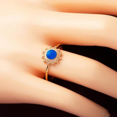 Mavi Derya 14 Ayar Rose Altın Yüzük - 14K - 1.72g - EZ Gold