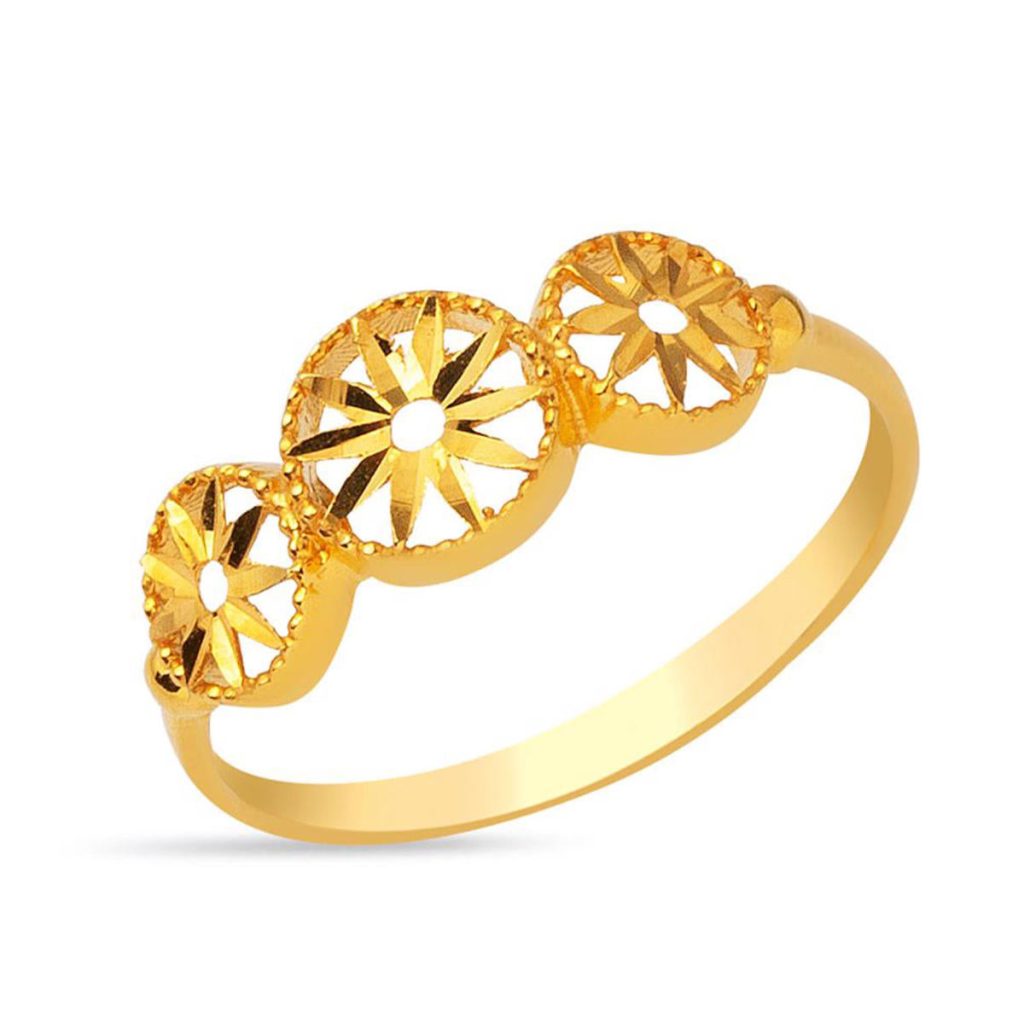 Tria Star 22 Karat Gold Ring