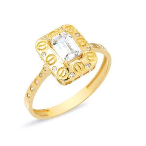 à Vis 14 Carats Baguette Or Bague