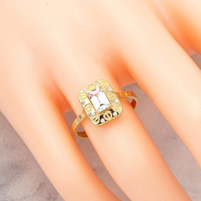 Vidalı 14 Ayar Baget Altın Yüzük - 14K - 1.9g - EZ Gold