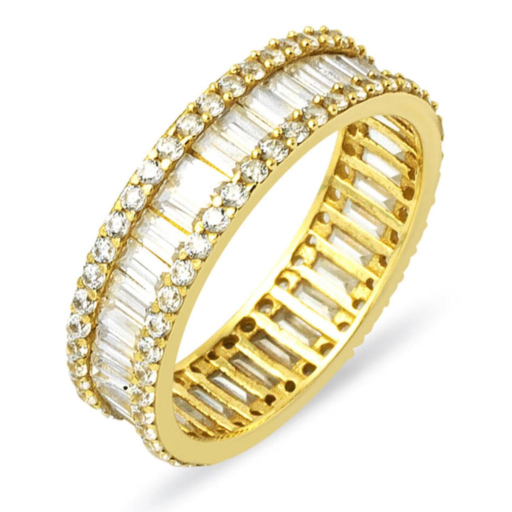 Eternity Baguette with Stones Gold Ring