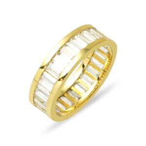 Eternite Baguette avec Pierres Or Bague
