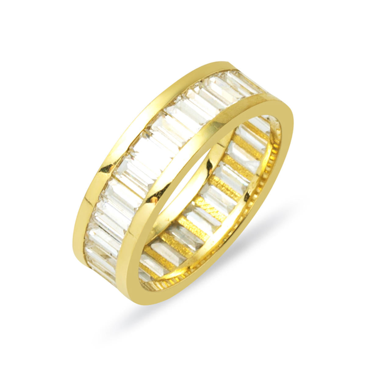 Eternite Baguette avec Pierres Or Bague