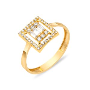 Baguette with Stones 14 Karat Gold Ring