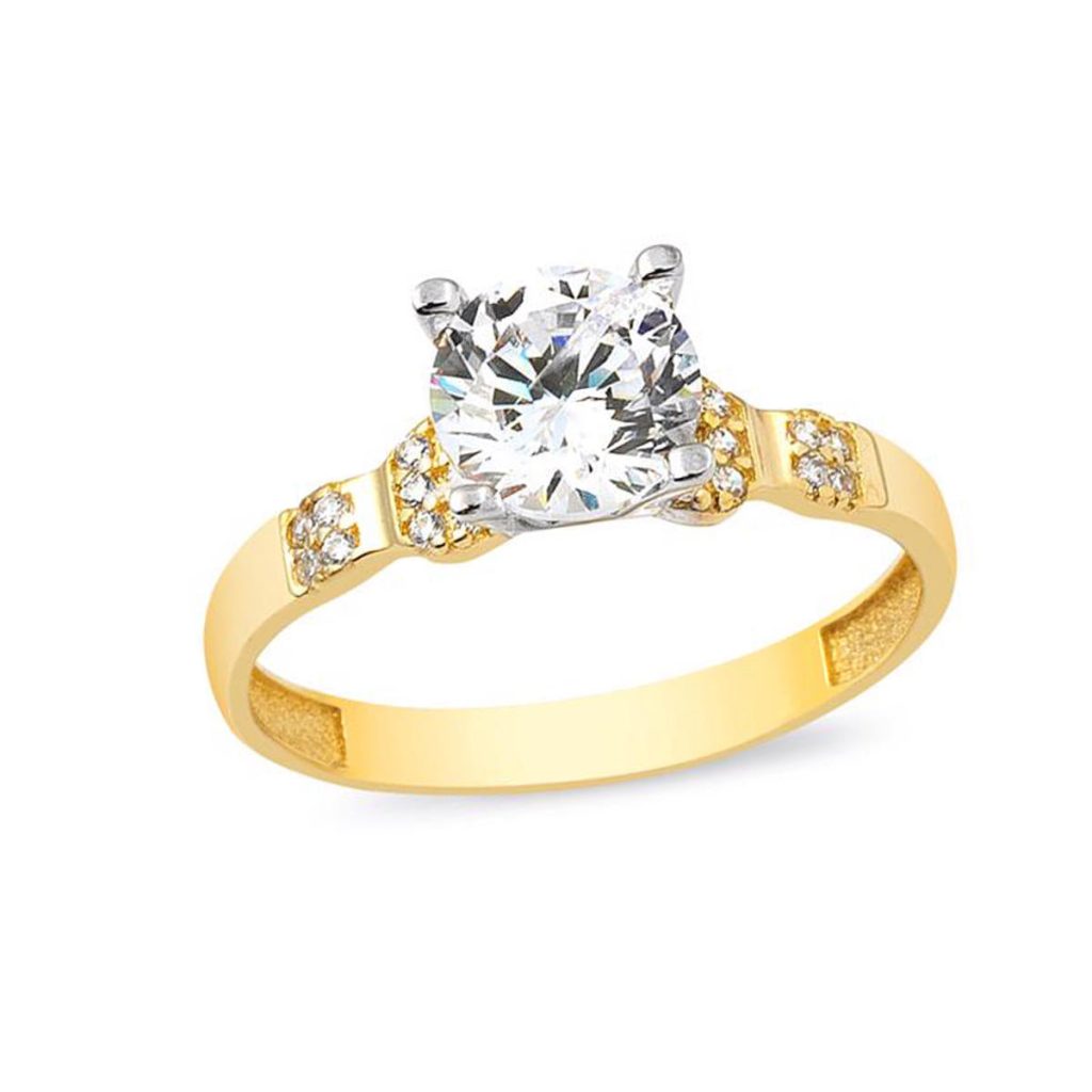 Solitaire 14 Carats Or Bague