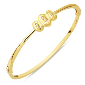 Elisa 14 Karat Spor Thin Cuff Bangle