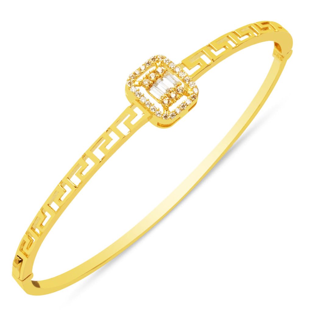 Versage Baguette 14 Karat Cuff Bangle