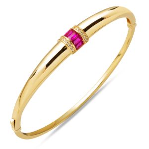 Rose Coloré Or Manchette Jonc 14 Carats