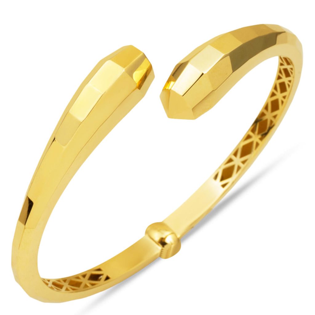 Prizma Twin Gold Cuff Bangle 14 Karat