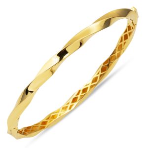 Torsadée Spor 14 Carats Or Manchette Jonc
